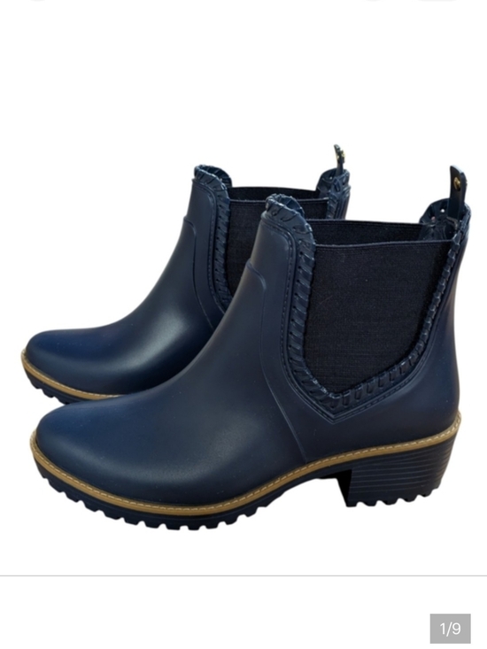 Jack Rogers Shoes - Jack Rogers Ellie Pull-On Chelsea Rain Boots Navy Blue Size 6